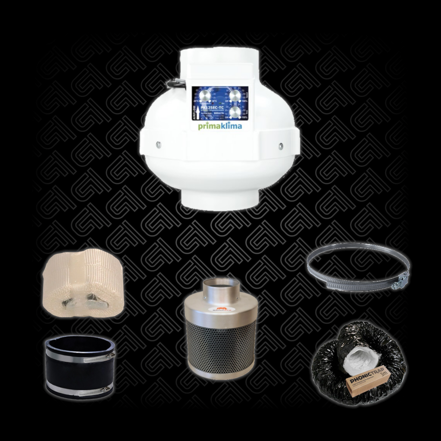 Belüftungsset L & XL PRO – Abluftsystem für große Grow‑Boxen