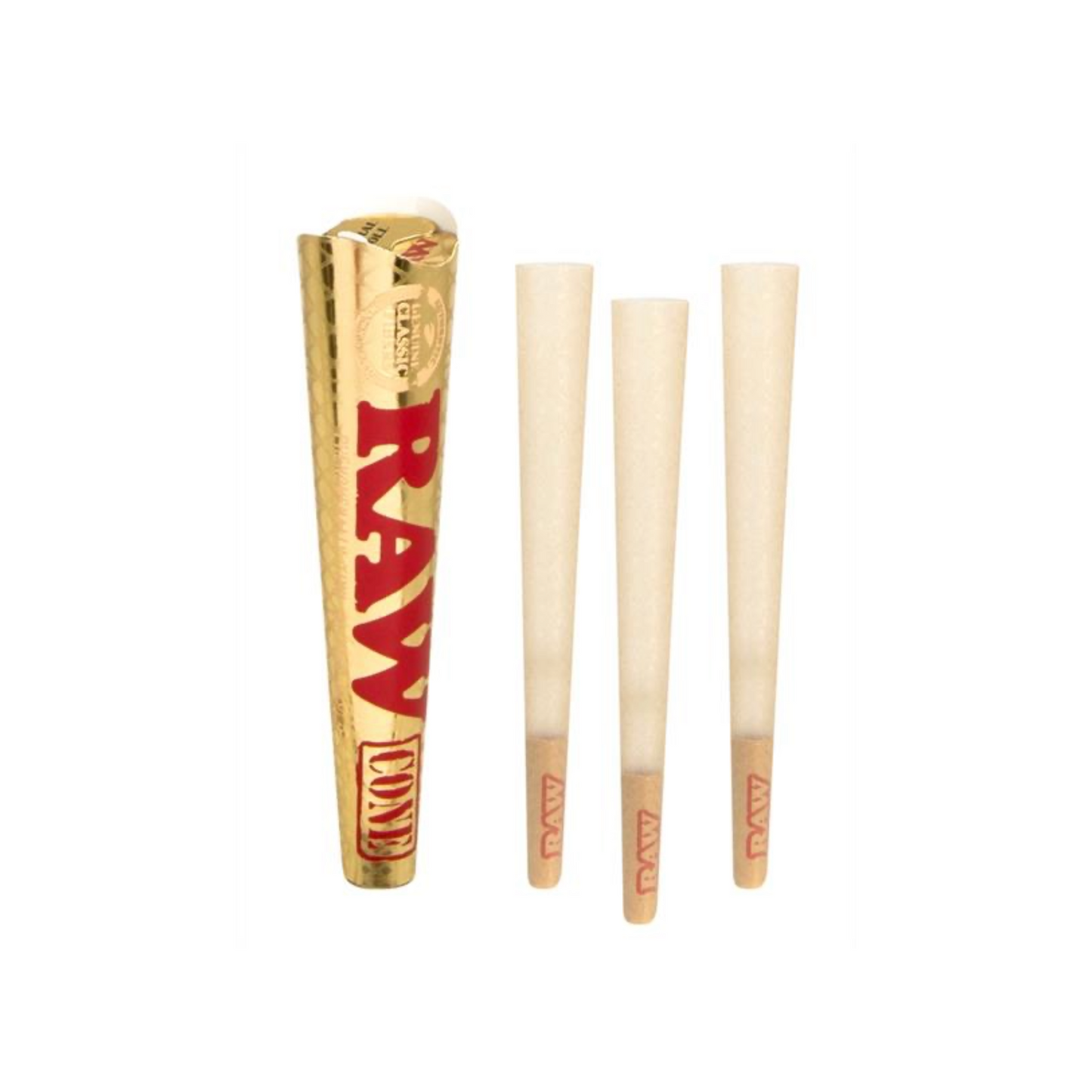 Raw Classic Ethereal Gold King Size Cones 3er Pack