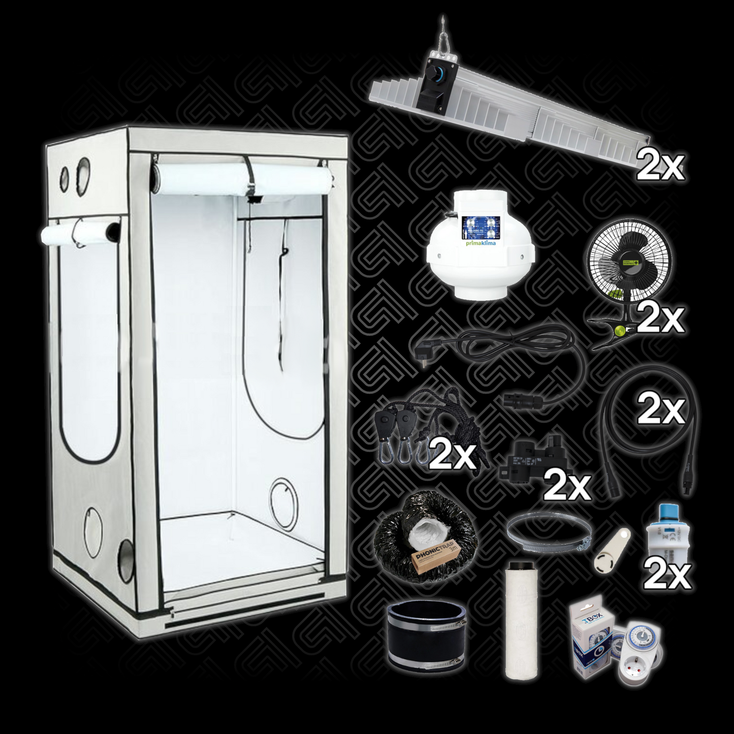 Profi Komplettset L – Sanlight EVO 2×200 W | 100x100x200 cm