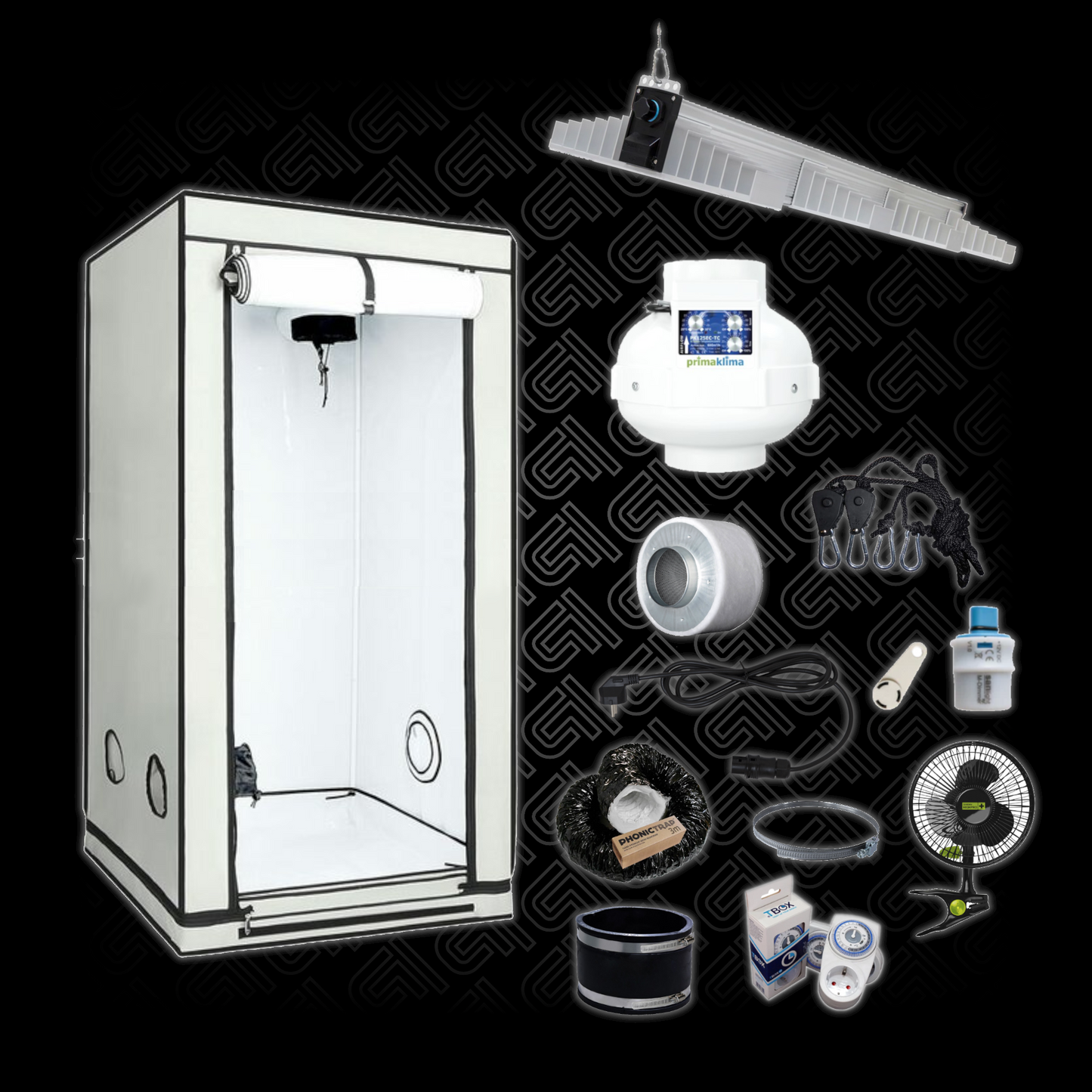 Profi Komplettset M – 80x80x180 cm mit SANlight 265 W LED – Indoor Growbox Set