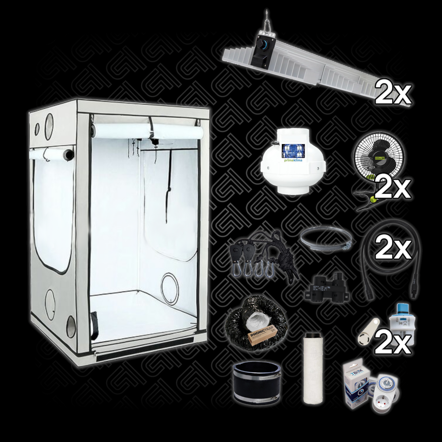 Profi Komplettset XL 120×120×200 cm – 2× SANLight EVO LEDs