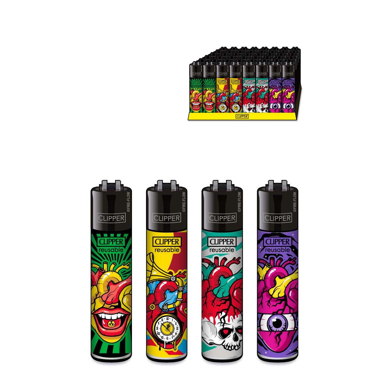 CLIPPER Feuerzeug TRIPPY HEARTS #2 – Nachfüllbar & stylisch