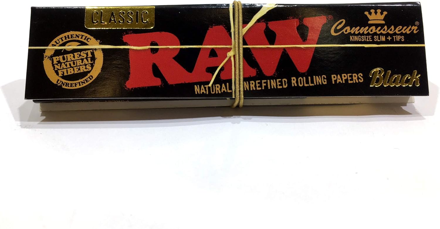 RAW Black Connoisseur King Size Slim + Tips – ultradünn & pur