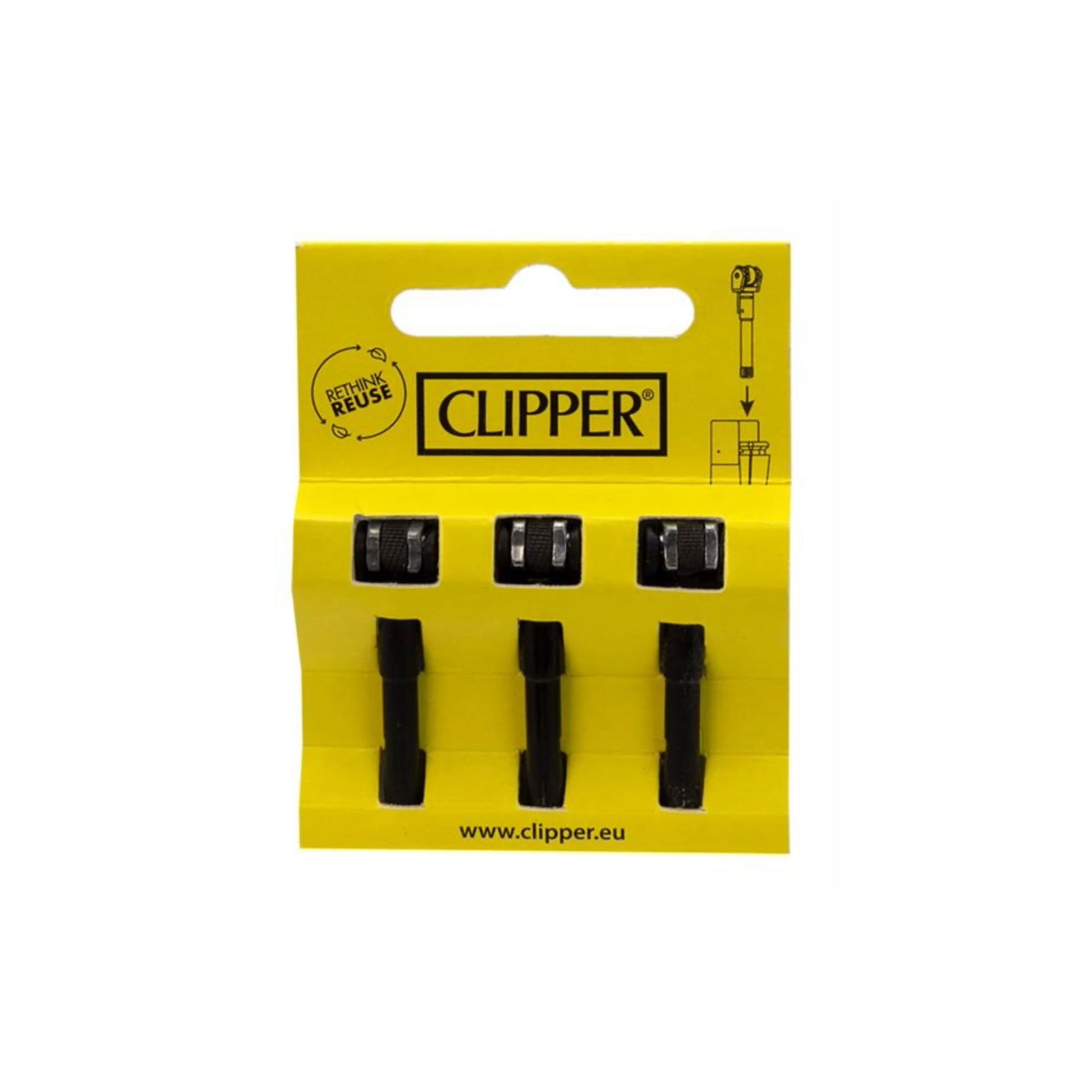 Clipper Feuerzeug 3er-Pack – nachfüllbare Clipper Feuerzeuge mit austauschbarem Zündmechanismus
