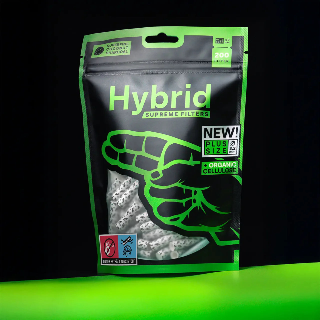 Hybrid Supreme Filters Plus-Size 8,2 mm – Aktivkohlefilter für extra milden Rauch