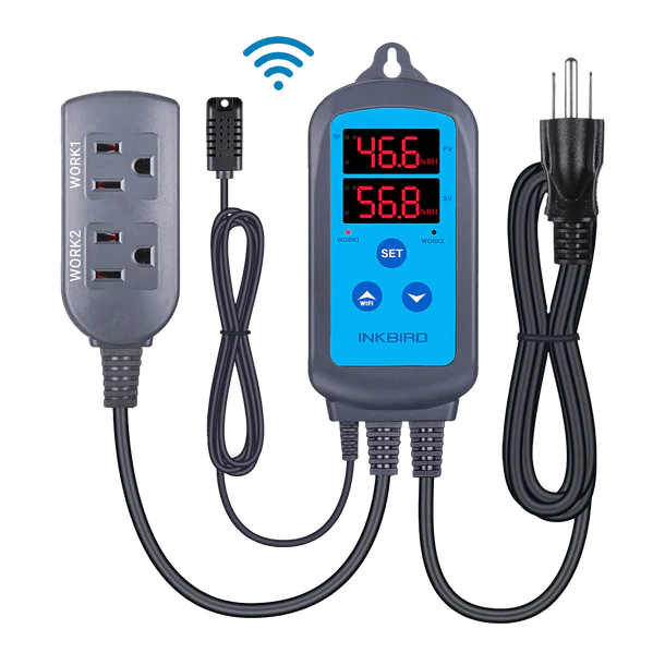 Inkbird IHC-200 WiFi digitaler Feuchtigkeitsregler mit WLAN-App und Dual-Relais
