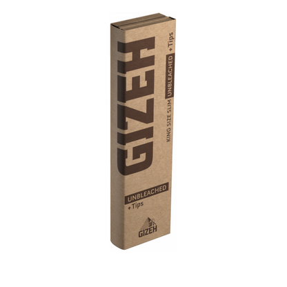 GIZEH Unbleached King Size Slim + Tips – Naturpapier